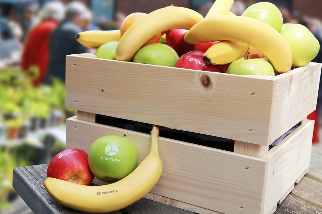 opvallen op de beurs met bedrukt fruit