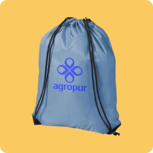 blauw rugtas met logo