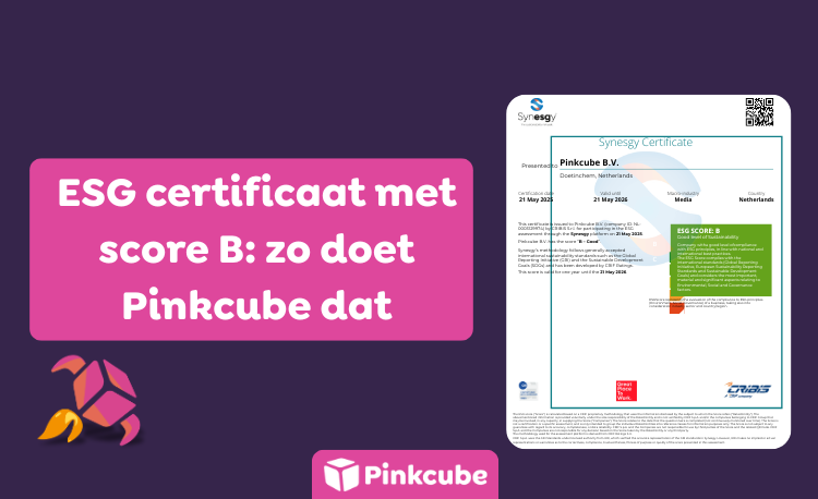 ESG certificaat met score B: zo doet Pinkcube dat
