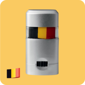 Schminkstick met Belgische vlag, populair supportersartikel om gezichten in WK-sfeer te brengen.