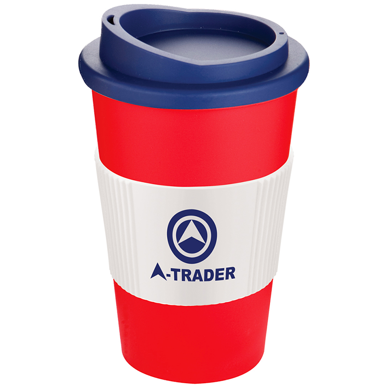 Americano large thermo beker met siliconen grip bedrukken? Voordelig