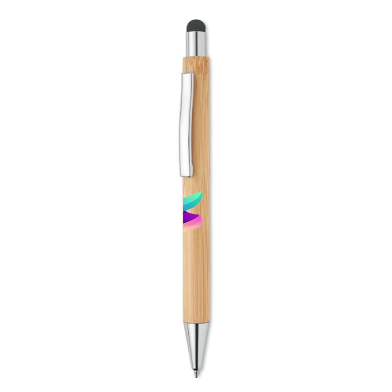 Bamboe stylus balpen