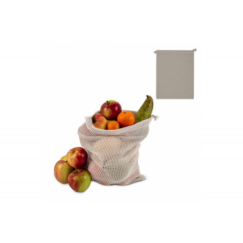 Herbruikbaar groente & fruit zakje OEKO-TEX® katoen 25x30cm