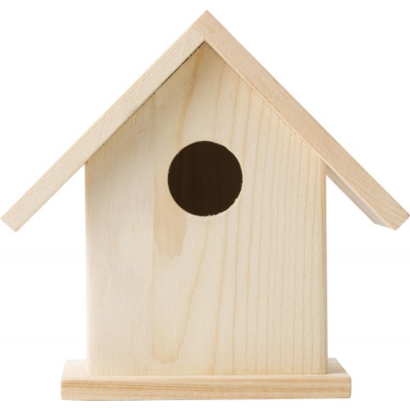 Houten vogelhuisje met verf set