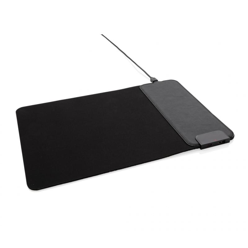 Muismat met 15W draadloze oplader met USB poorten
