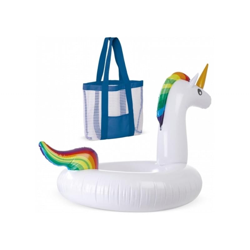 Opblaasbare eenhoorn Charly met strandtas