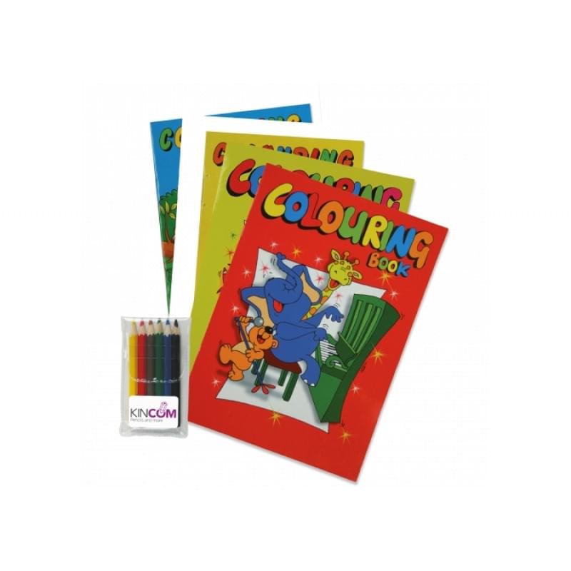 Kleurboek set met potloden en 8 pagina's