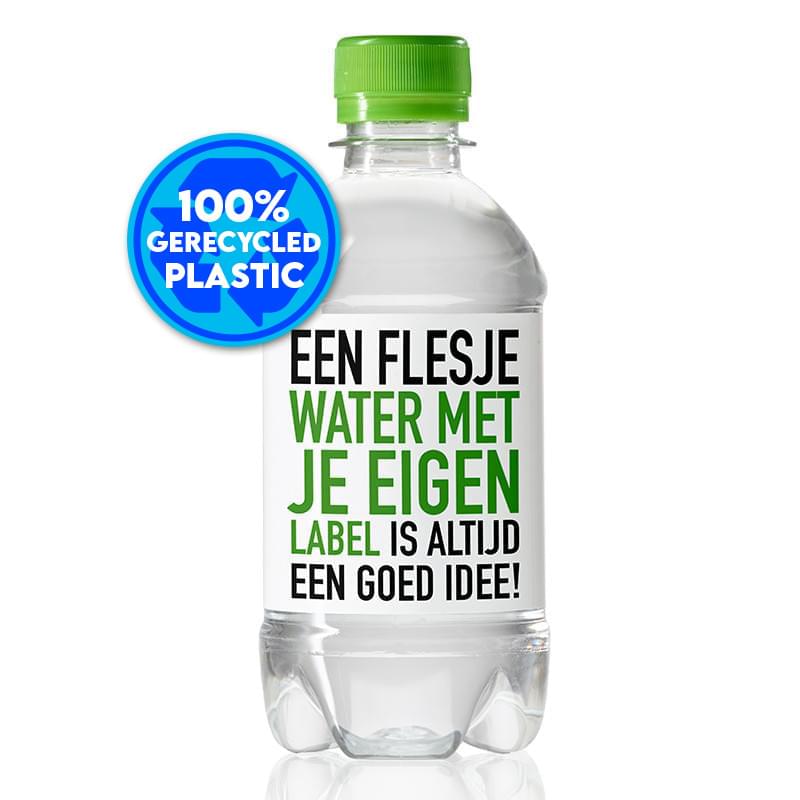 R-PET waterflesjes met platte dop 330ml
