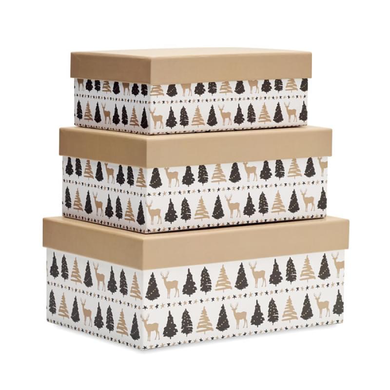 Set van 3 kerst geschenkdozen