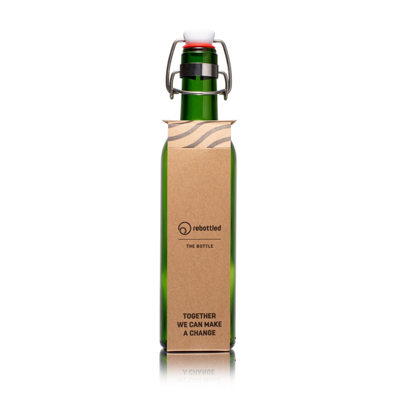 Rebottled® groenkleurige fles met beugelsluiting 375ml