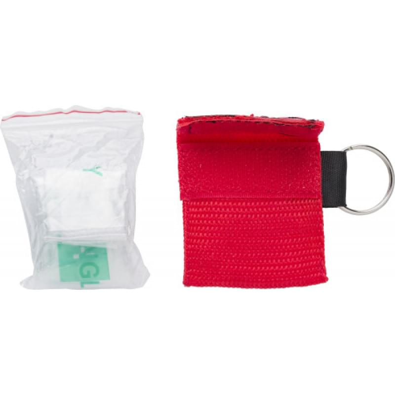 Plastic mond-op-mond beademingsmasker in polyester (600D) hoesje