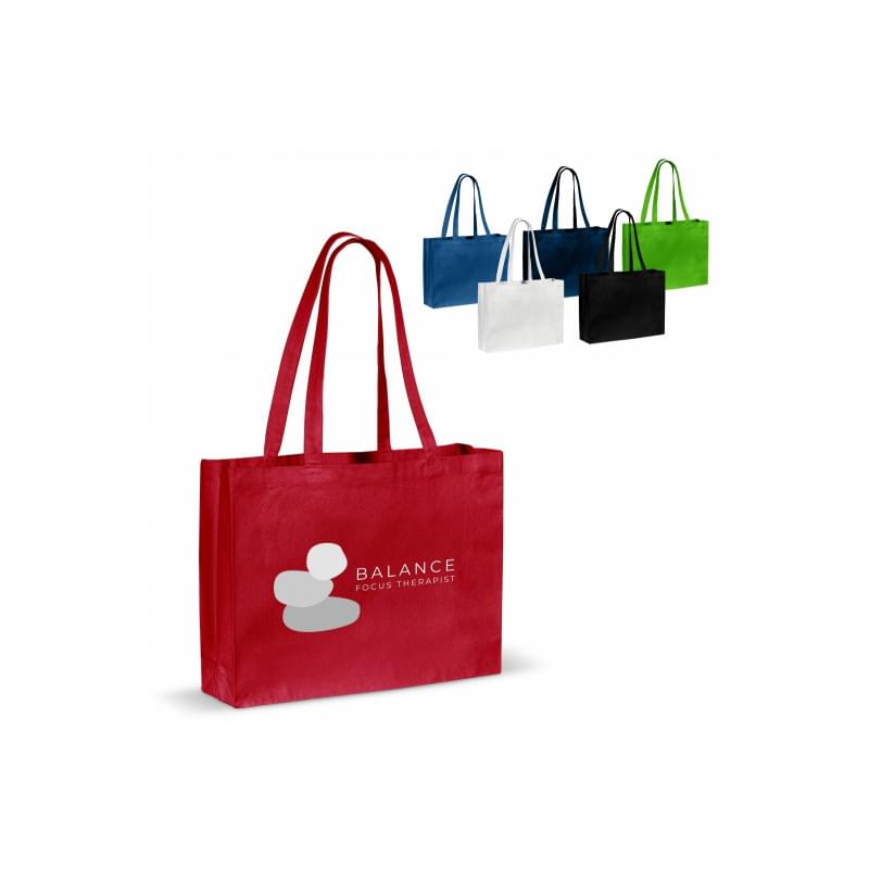 Draagtas gerecycled katoen met bodem 140g/m² 49x14x37cm