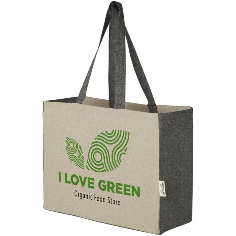 Pheebs draagtas 18 l met inzetstuk en contrasterende zijkanten van 190 g/m² gerecycled katoen