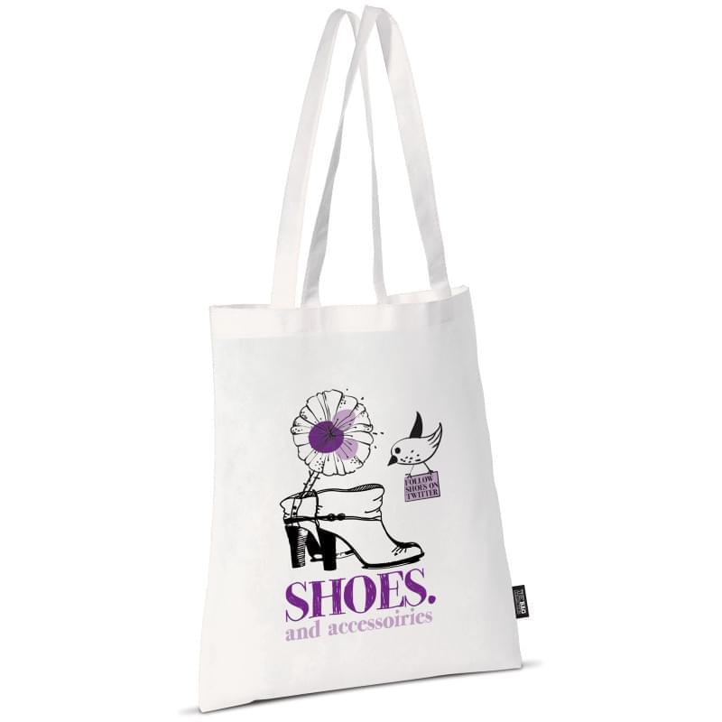 Schoudertas Non Woven Wit Lange Hengsels bedrukken Voordelig snel bestellen