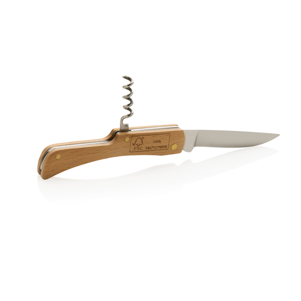 voordelig klimaat Aanzienlijk FSC® houten mes met flesopener bedrukken? - Voordelig & snel bestellen