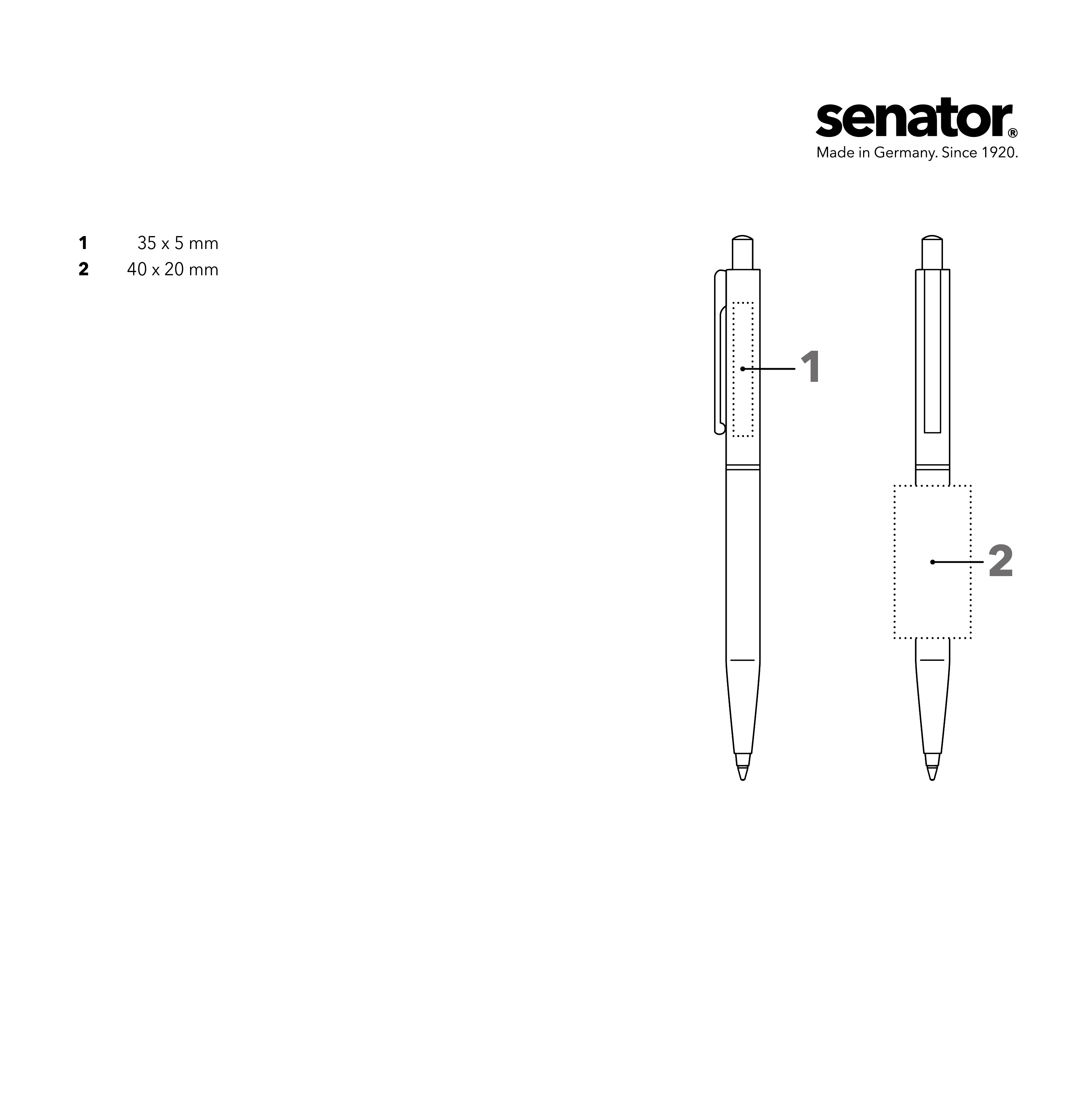 Senator Point balpen - kunststof en metaal - blauwe inkt - polished