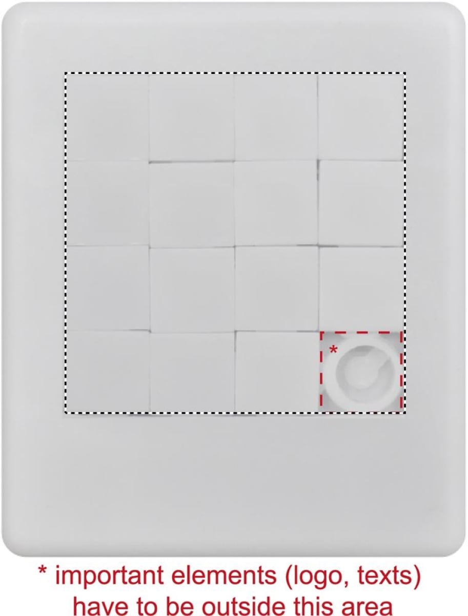 Diver schuifpuzzel - kunststof - 90 x 75 mm - rechthoek - Puzzle pd (digitale bedrukking)