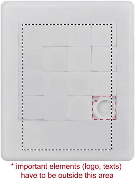 Diver schuifpuzzel - kunststof - 90 x 75 mm - rechthoek - Front (tampondruk)