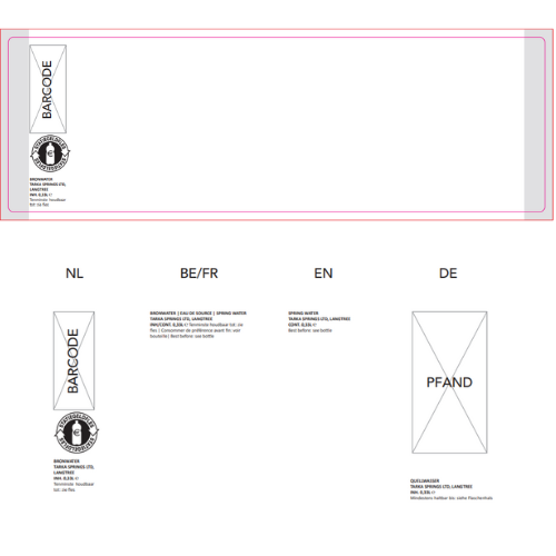 Waterflesje met bronwater 330ml - rPET - met sportdop - diverse kleuren - Bedrukking