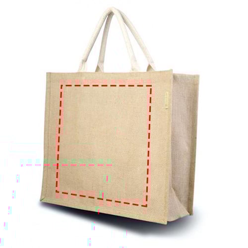 Popular big shopper 35 x 15 x 39 cm - jute - 20 L - Achterzijde Popular big shopper 35 x 15 x 39 cm - jute - 20 L - Achterzijde