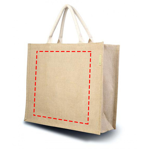 Popular big shopper 35 x 15 x 39 cm - jute - 20 L - Voorzijde Popular big shopper 35 x 15 x 39 cm - jute - 20 L - Voorzijde