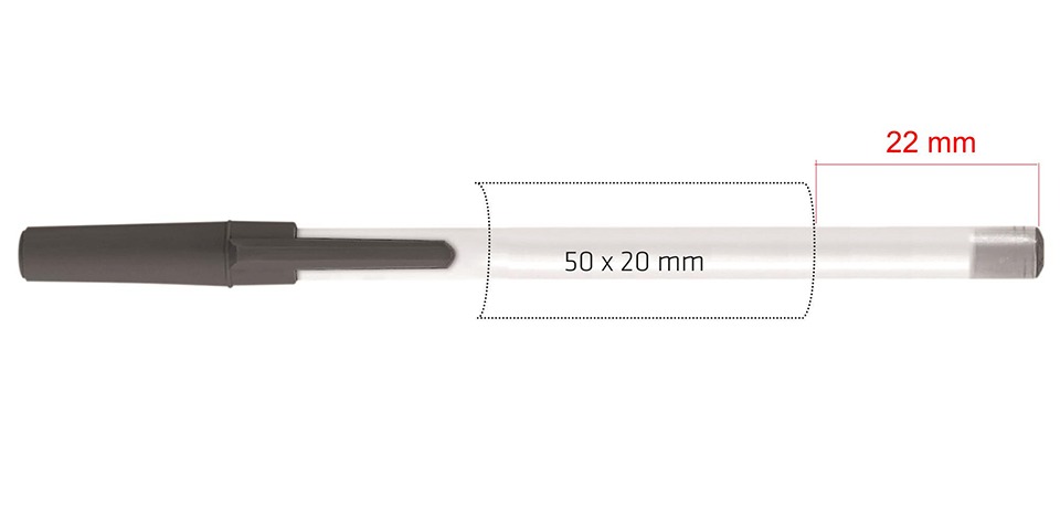 BIC® Round stic® balpen - kunststof - zwarte, blauwe inkt - losse dop - Bedrukking (1 t/m 3 kleuren)