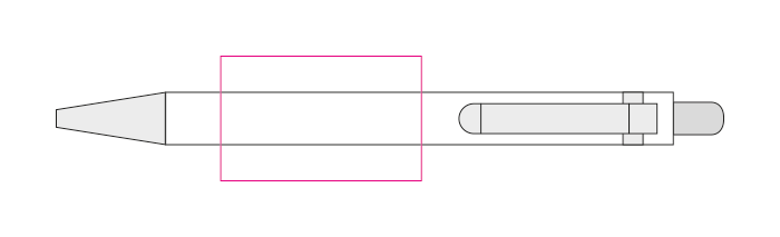 Antartica balpen - kunststof - blauwe inkt - transparant - metalen clip - Bedrukking