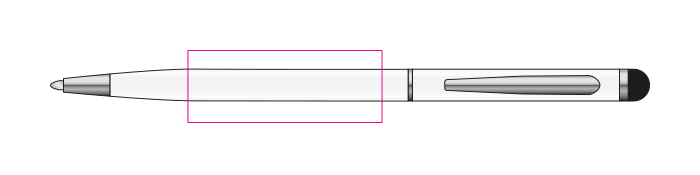 Stylus balpen - metaal - draaimechanisme - gestroomlijnd - Bedrukking