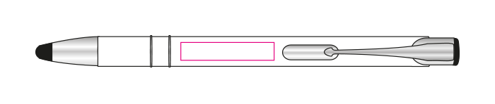 Alicante stylus balpen - metaal - blauwe inkt - ring detail - Gravering