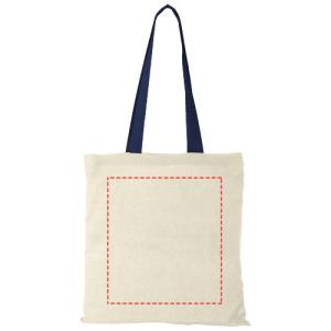 Nevada draagtas - katoen - 100g/m² - 38 x 42 cm - lange gekleurde hengsels - Bedrukking 1 t/m 4 kleuren