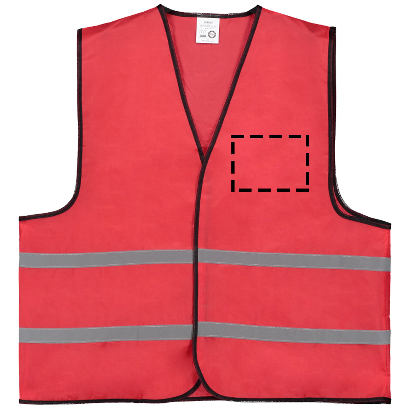 Brickstone veiligheidsvest - polyester - klittenbandsluiting - gekleurd - Bedrukking voorzijde