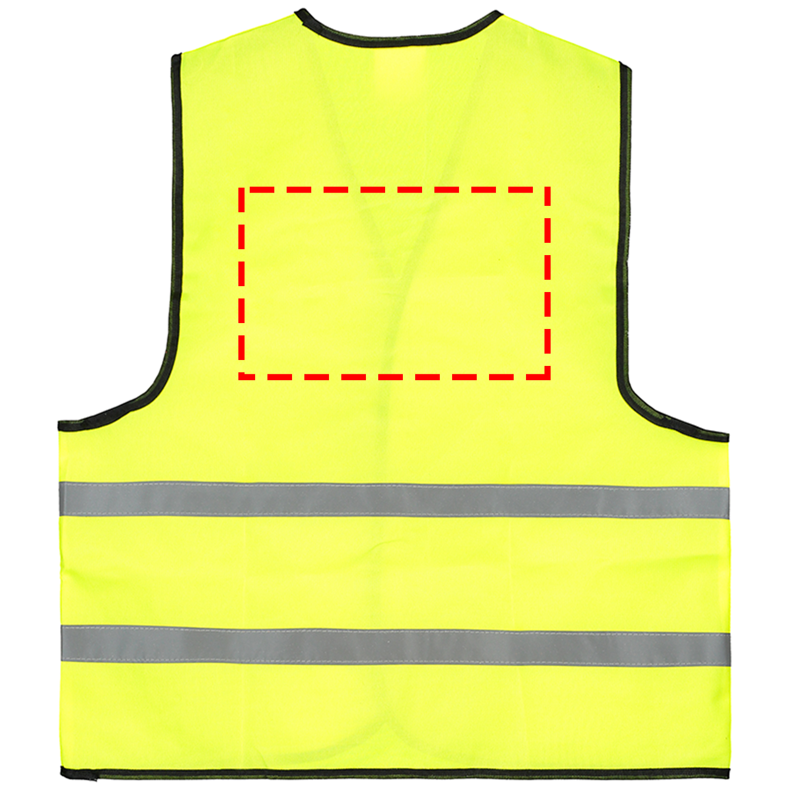 Brickstone veiligheidsvest - polyester - kinderen 6 t/m 12 jaar - klittenbandsluiting - Bedrukking achterzijde Brickstone veiligheidsvest - polyester - kinderen 6 t/m 12 jaar - klittenbandsluiting - Bedrukking achterzijde