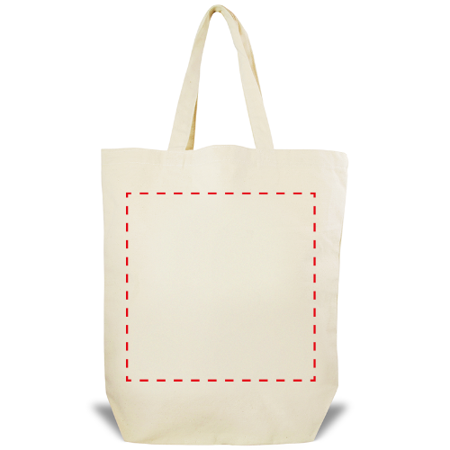 Canvas shopper - canvas - 280g/m² - 42 x 43 x 12 cm - Oeko-tex - lange hengsels - Bedrukking 1 t/m 4 kleuren