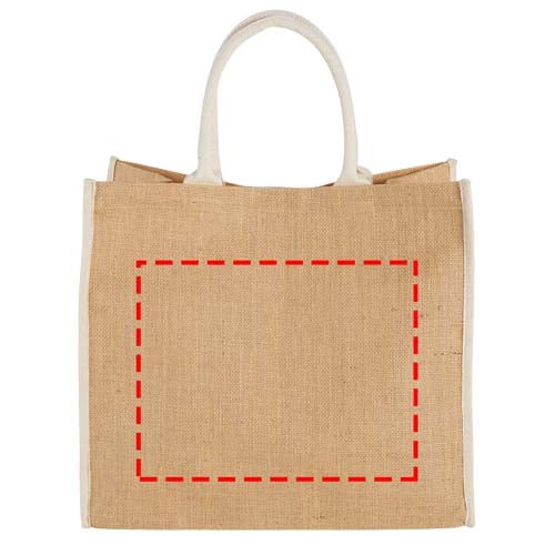 Harry draagtas 25 L - jute - Oeko-tex - lange hengsels - klittenbandsluiting - Voorzijde