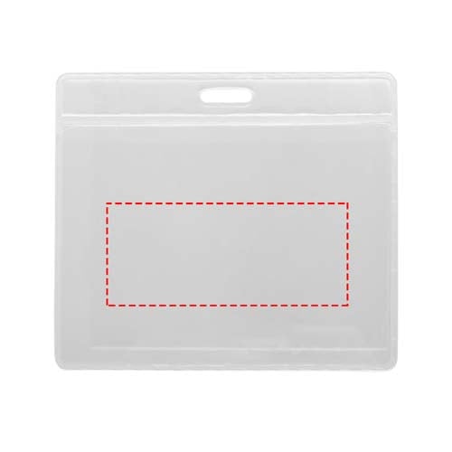 Badgehouder - 6.7 x 9.4 cm - PVC - transparant - Bedrukking Badgehouder - 6.7 x 9.4 cm - PVC - transparant - Bedrukking