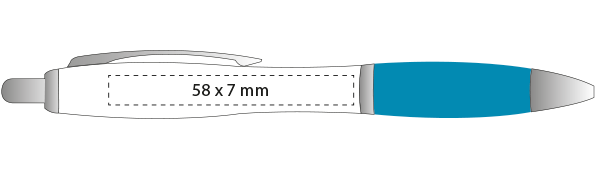 Nash balpen - kunststof - blauwe inkt - gekleurde grip - soft grip - Rechterzijde Nash balpen - kunststof - blauwe inkt - gekleurde grip - soft grip - Rechterzijde
