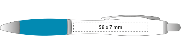 Nash balpen - kunststof - blauwe inkt - gekleurde grip - soft grip - Linkerzijde Nash balpen - kunststof - blauwe inkt - gekleurde grip - soft grip - Linkerzijde