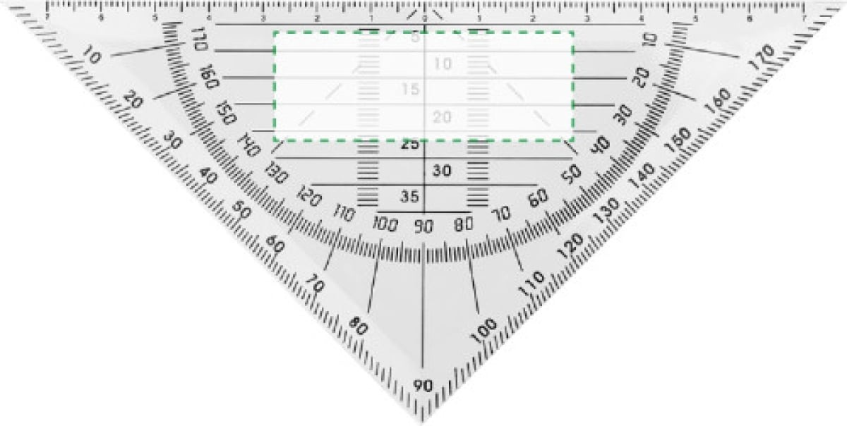 Jaden geodriehoek - kunststof - 45° - Bedrukking