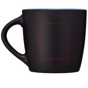 Riviera mok 340ml - keramiek - gekleurde binnenkant - Bedrukking achterzijde