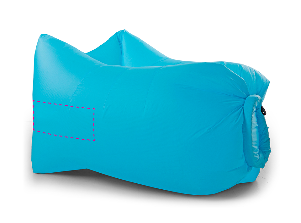 SeatZac opblaasbare zitzak - polyester - 750 gram - met draagtas - Bedrukking SeatZac opblaasbare zitzak - polyester - 750 gram - met draagtas - Bedrukking