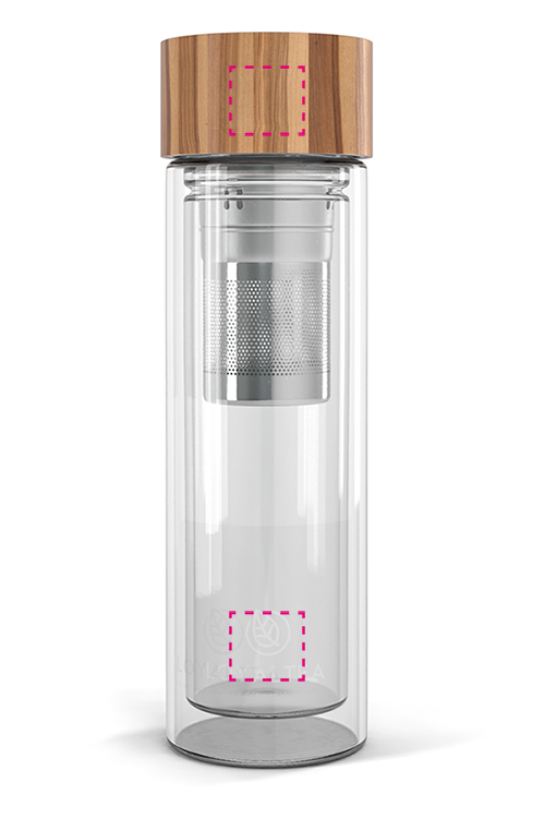 LoyalTea® War Child Tea To Go Infuser 350 ml - borosilicaat glas - schroefdop - Bedrukking