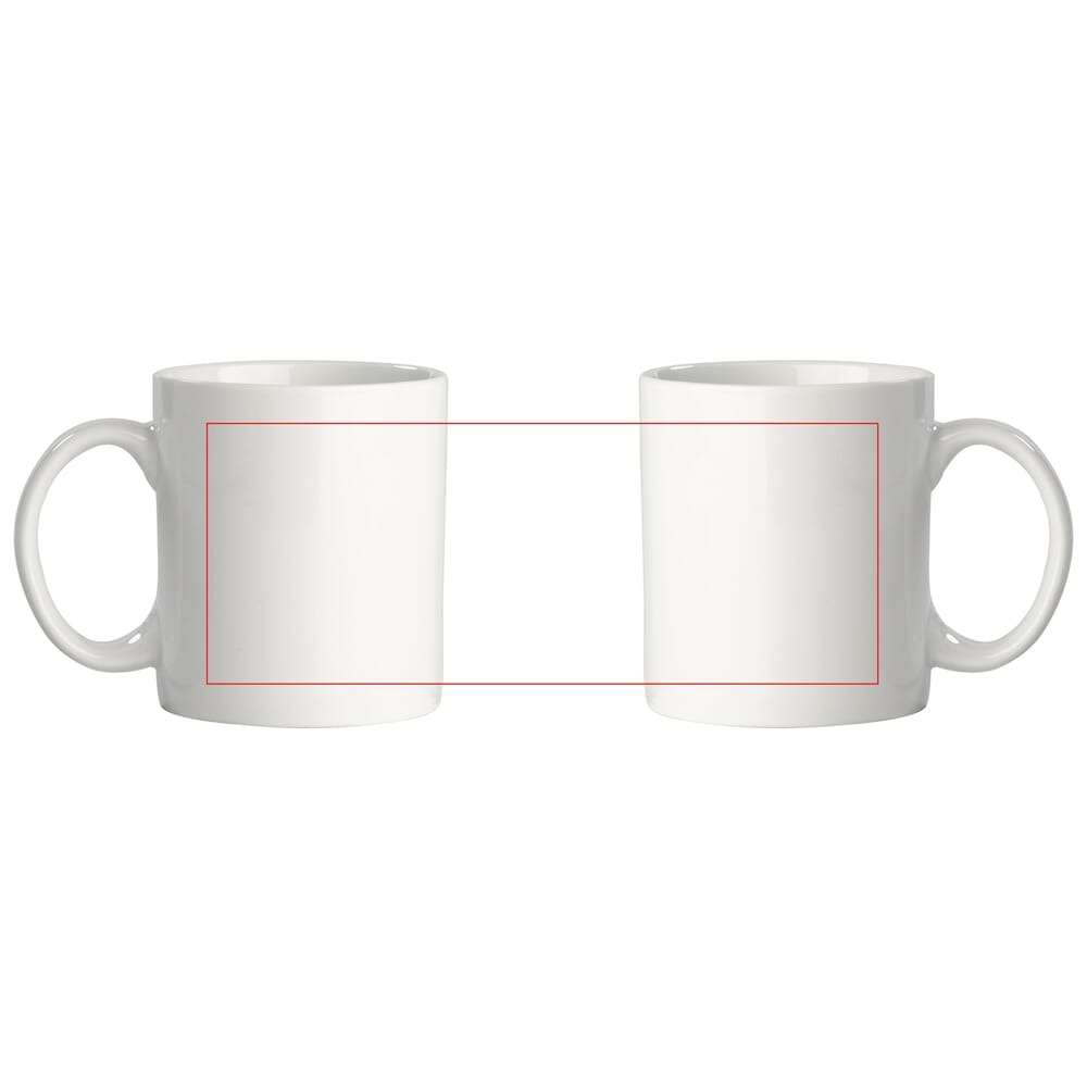 Oslo mok 300ml - porselein - wit - Bedrukking 3 & 4 kleuren (+8 werkdagen)