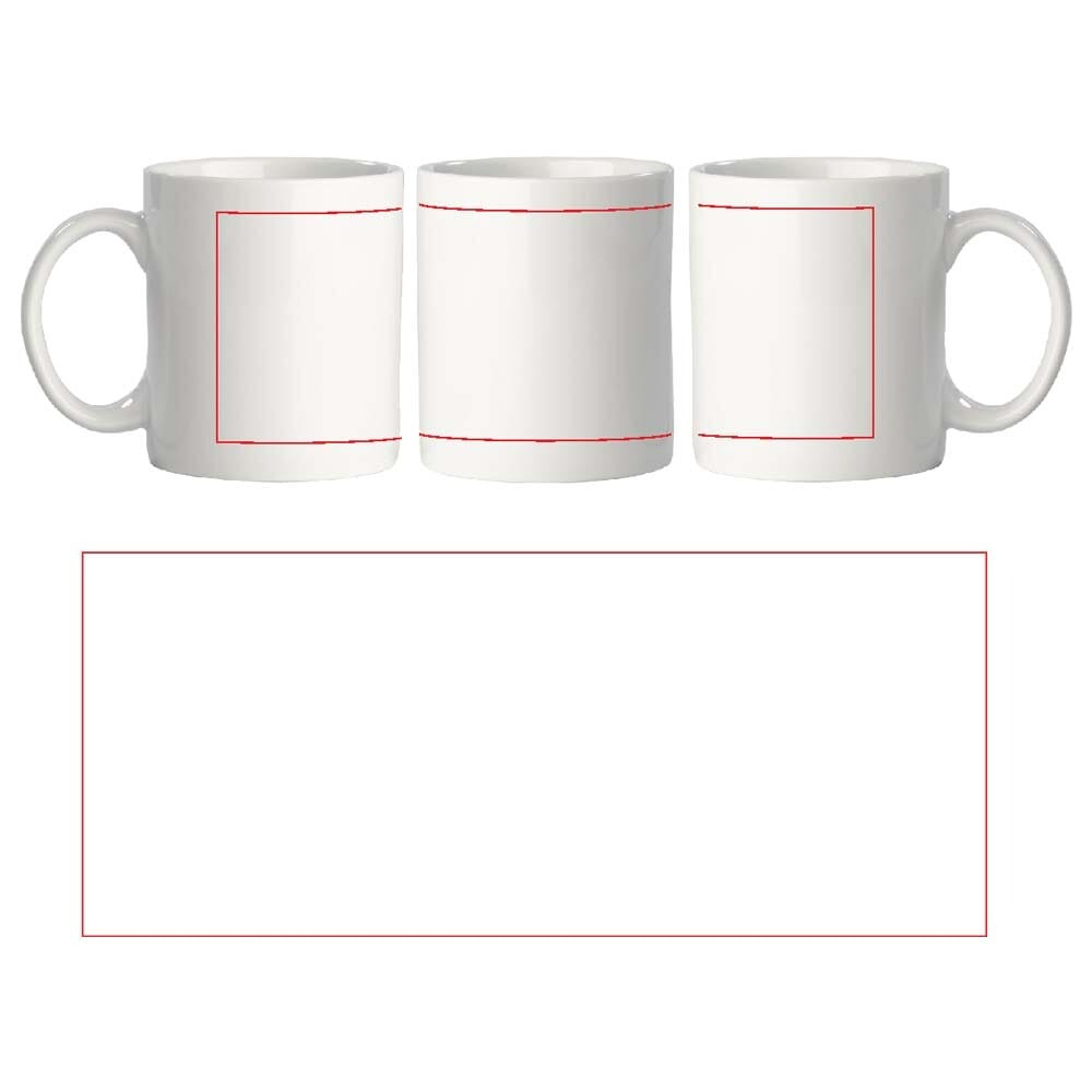 Oslo mok 300ml - porselein - wit - Bedrukking 1 & 2 kleuren