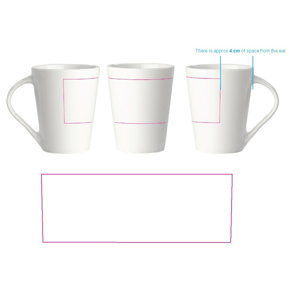 Nice mok 270ml - porselein - wit - Bedrukking 1 kleur rondom