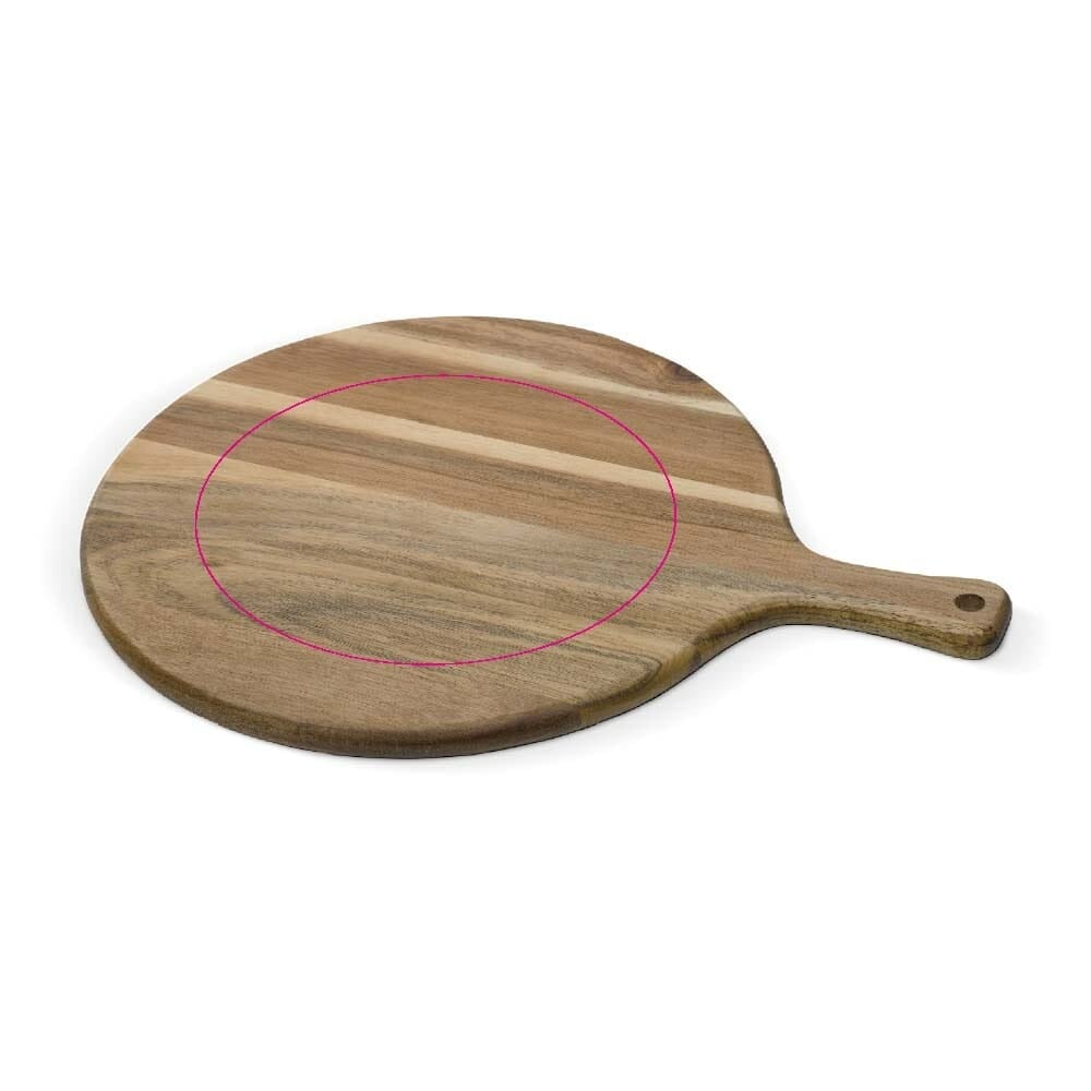 Pizza snijplank Ø 30 cm - acacia hout - met pizzames - Gravering