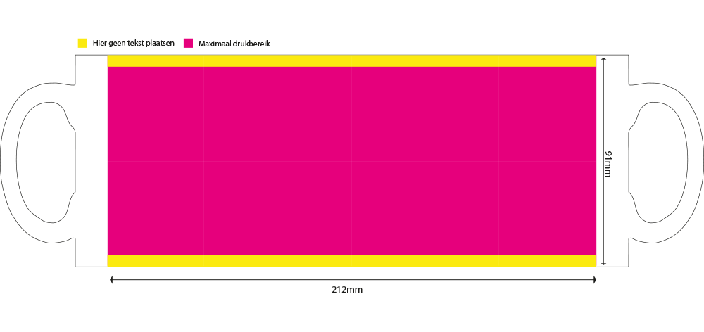 Gepersonaliseerde mok 340ml - keramiek - wit - Bedrukking