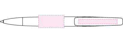 Senator Bridge balpen - kunststof - zwarte, blauwe inkt - polished - draai mechanisme - metalen punt - Bedrukking