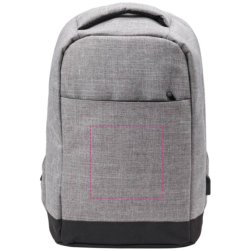 Cruz rugzak - polyester - 600D - USB poort - laptopvak - anti diefstal - Bedrukking Cruz rugzak - polyester - 600D - USB poort - laptopvak - anti diefstal - Bedrukking