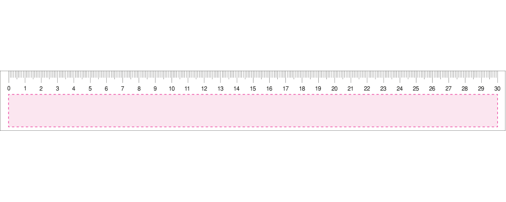 Liniaal - kunststof - 30 cm - Voorzijde