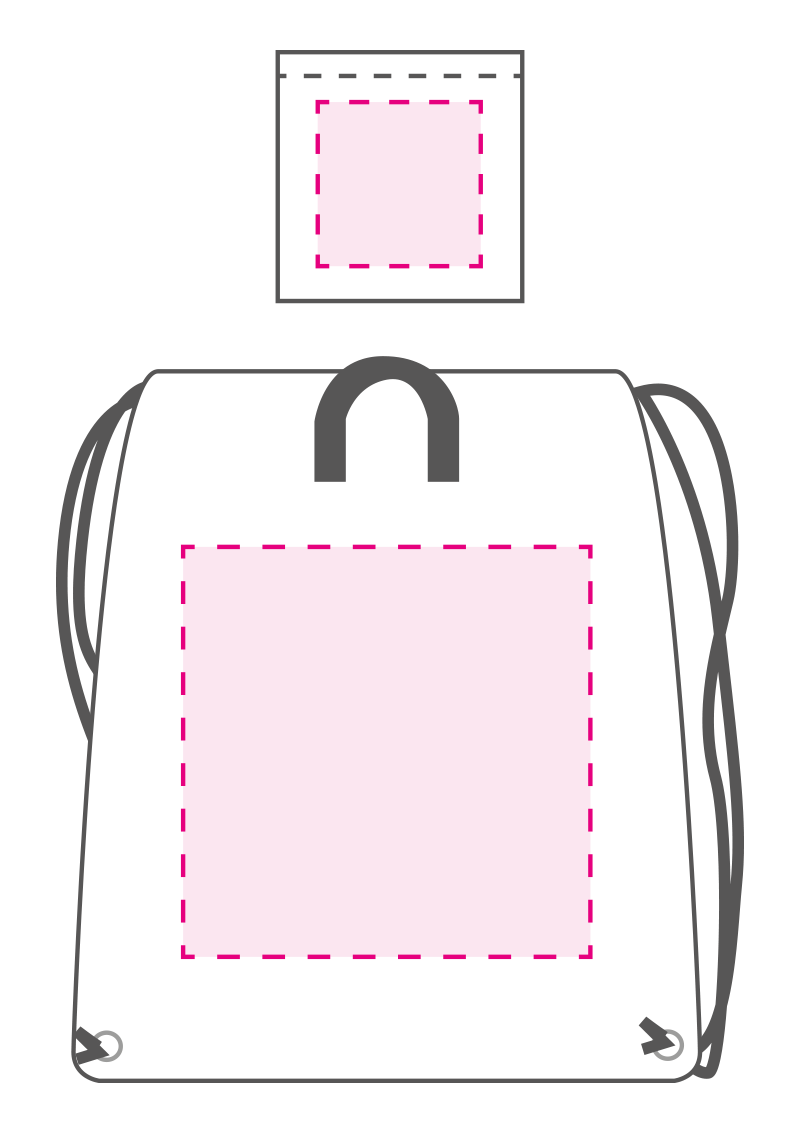 Recycle bag rugzak - rPET polyester - 210D - 40 x 45 cm - met trekkoord - Achterzijde